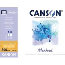 Canon Canson Montval Watercolour Block Pad - 300GSM 10.5 X 15.5CM 12 Sheets - 4 Sides Glued