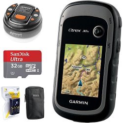 Garmin Etrex 30X Handheld Gps 010-01508-10 With 32GB Accessory Bundle Includes 32GB Memory Card LED Brite-nite Dome Lantern Flashlight Carrying Case & 4X Rechargeable
