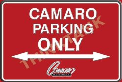 Camaro Parking Only - Landscape Classic Metal Sign