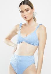 Cotton On U Crop Bralette Bikini Top - Powder Blue Broiderie