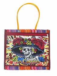 Leos Imports Tm Asa Deluxe Mexican Mercado Shoulder Mesh Bag Dod La Catrina Design 6