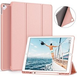 Ztotop Ipad Pro 12.9 Inch 2017 2015 Case With Pencil Holder- Lightweight Soft Tpu Back Cover And Trifold Stand With Auto Sleep wake Protective For Apple