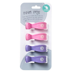 All4ella - 4 Pack Pram Pegs Pink purple Baby Shower Gift