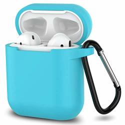 Airpods Case Satlitog Protective Silicone Cover Compatible With Apple Airpods 2 And 1 Not For Wireless Charging Case Sky Blue