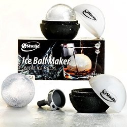 Shefio Elegant Round Ice Cube Mold - Sphere Ice Ball Maker - Creates Large 2.5 Inch Ice Balls - Ideal Gift For Whiskey And Cocktail