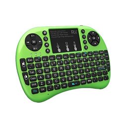 Rii I8+ MINI Wireless 2.4G Back Light Touchpad Keyboard With Mouse For Pc mac android Green