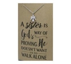 Crcs -stainless Steel Necklace On Card-angels And Granschildren