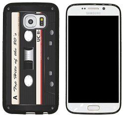 Rikki Knight Cassette Tape 80'S Hits Design Samsung Galaxy S6 Edge Case Cover - Black