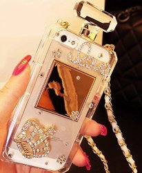 PLUS IPHONE7 Case IPHONE7 Diamond Perfume Bottle Case Goodaa Luxury Elegant Diamond Perfume Bottle Crystal Rhinestone Crown Cover Case For IPHONE7 With