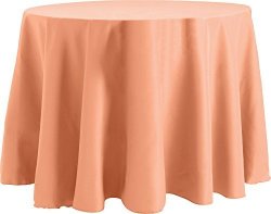 108 Inch Round Tablecloth Flame Retardant Basic Polyester Coral