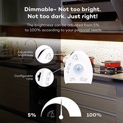 Motion Activated Under Cabinet Light 5FT 1.5M LED Strip Light Dimmable 12V Power Supply Optional Timer. Warm White 1PACK