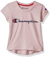 Champion Little Girls' Heritage Ahtletic Short Sleeve Tee Chalk Pink 6