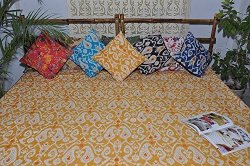 Comforter Custom Bedspread Kantha Quilts Coverlets Yellow Full queen