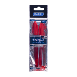 Marlin Tri-gel Ink Pens 2'S Red 0.7MM Pack Of 12