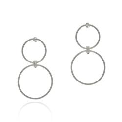 Lula Round Double Hoops - 18KT White Gold Vermeil