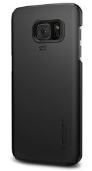 Spigen Thin Fit Galaxy S7 Edge Case With Sf Coated Non Slip Matte Surface For Excellent Grip For Samsung Galaxy S7 Edge 2016 - Black