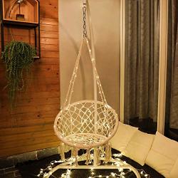 X-cosrack Hammock Swing Chair With LED For 2-16 Years Old Kid Handmade Knitted Macrame Hanging Swing Chair For Indoor Bedroom Yard Garden- 230 Pound Capacity