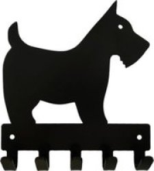 Scottish Terrier Key Rack & Leash Hanger 5 Hooks Black