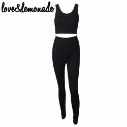 Love&lemonade Casual Two-piece Stretch Suit Black - Black XS