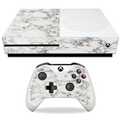 Mightyskins Protective Vinyl Skin Decal For Microsoft Xbox One S Wrap Cover Sticker Skins White Marble