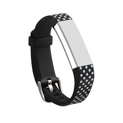 I-smile Newest Replacement Wristband With Secure Clasps For Fitbit Alta Only No Tracker Replacement Bands Only Black With White Dots