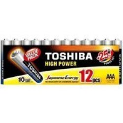 Toshiba High Power Aaa Alkaline Batteries 12 Pack