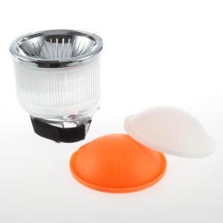 Lambency - Flash Diffuser With Chrome White + Amber Domes Fits All Flashes
