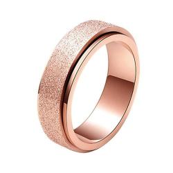 Rose Gold Glitter Spinner Ring - 6 Us