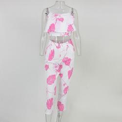 Fuedage Sexy Floral Clothing Set - Pink S
