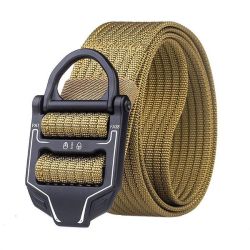 Heavy-duty Metal Buckle Military Style Nylon Tactical Belt - Brown