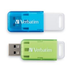 Verbatim 32GB Seaglass USB 3.2 Gen 1 Flash Drive - 2PK - Blue Green