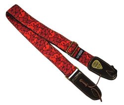 Guitar Strap For Bass & Electric Guitar Red Camouflage Pattern