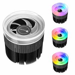 Glamsville 800-2200 Rpm Rgb Changing Color Pwm 4PIN Cooling Radiator Silence Computer Cpu Fan Cooler