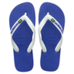 Havaianas Unisex Brazil Logo Blue Sandals 45 46