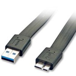 USB Type-a To Micro-b Flat Cable USB 3.0 2M Black