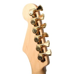 Hipshot Grip Lock Locking Guitar Tuning Machine Set Gold Staggered 18mm 19mm 2