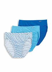 Jockey Women's Underwear Elance French Cut - 3 Pack Heavenly Blue pinwheel Geo wild Blue 7