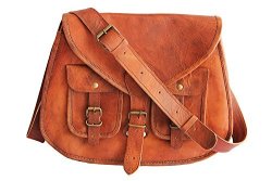 14 Inches Rugged- Chic Distressed Leather Women Sling Bag