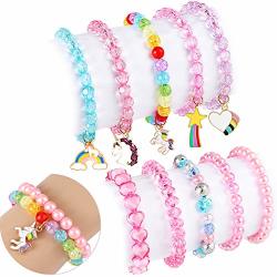 9 Pieces Colorful Unicorn Bracelet Girls Unicorn Bracelets Rainbow