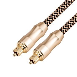 Optical Cable Vandesail Toslink Digital Optical Spdif Audio Cable Gold Braided Foc For PS3 Sky HD Blu-ray Home Cinema Systems Av Amps 4.5M 15FT Gold