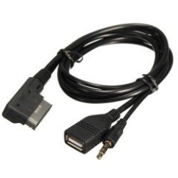 Car Ami Mdi Music USB Charger 3.5MM Jack Aux Audio Cable For Audi A3 A5 S5