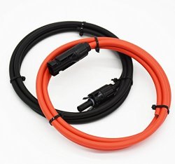 1 Pair Black + Red 10AWG MC4 Solar Adaptor Cable Solar Panel Extension Cable Wire MC4 Connector Solar Extension Cable With MC4 Female And Male Connectors 5 Ft