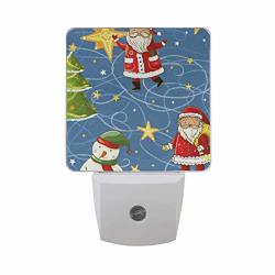 LED Night Light With Smart Dusk To Dawn Sensor Christmas Santa Snowman Stars Plug In Night Light Great For Bedroom Bathroom Hallway Stairways Or