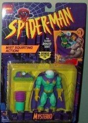 Mysterio Mist Squirting Action 1995 Spider-man The New Animated Series Action Figure & Bonus Collector Pin
