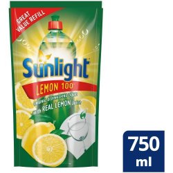 Sunlight Degreasing Dishwashing Liquid Detergent Refill Regular 750ML