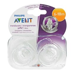 Avent Translucent Orthodontic Soothers 6-18 Months