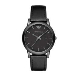 Emporio Armani Armani Luigi Black Round Leather Men's Watch AR1732