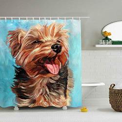 Cute Basset Hound Dog Family Bathroom Fabric Shower Curtain and Hooks 71inch 
