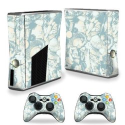 Mightyskins Skin Compatible With X-box 360 Xbox 360 S Console - Blue Seashells Protective Durable And Unique Vinyl Decal Wrap Cover Easy