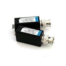 Hdvd Surge-protected 1 Pair Hd-cvi hd-tvi ahd analog Hybrid Passive Balun - Video-only: Coax To Twisted Pair With Push-pin Terminal